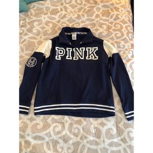Navy and white PINK Victoria’s Secret sweatshirt